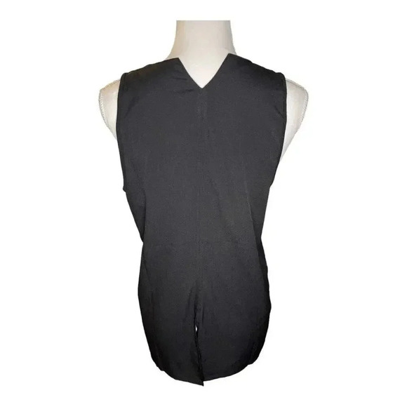 Trouvé Women’s Small Black V-Neck Silky Tank With Metal Rivet Embellishment - Picture 3 of 5